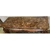 Image 3 : DARK OAK & BROWN MARBLE HALL TABLE - 18 X 30 X 51 INCHES