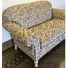 Image 2 : BLEACHED OAK & BROWN LEAF MOTIF LOVESEAT - 64 INCHES