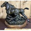 Image 2 : LOREN ENTZ  -  ORIGINAL BRONZE HORSES - "RUSH HOUR" - 10/15 SCALE - 17 X 20 INCHES