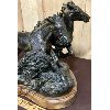 Image 3 : LOREN ENTZ  -  ORIGINAL BRONZE HORSES - "RUSH HOUR" - 10/15 SCALE - 17 X 20 INCHES