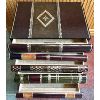 Image 2 : BOOK MOTIF SIDE TABLE W/ GLASS TOP - 18 X 24 X 24 INCHES