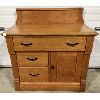 Image 1 : OAK WASHSTAND CABINET - 34in X 18in X 35.5in