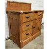 Image 2 : OAK WASHSTAND CABINET - 34in X 18in X 35.5in