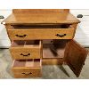 Image 3 : OAK WASHSTAND CABINET - 34in X 18in X 35.5in