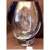 Image 2 : HEAVY CRYSTAL VASE W/ TALL SHIP ETCHING - 8 INCHES