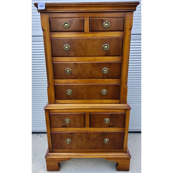 JEWELRY CHEST - BIRDS EYE FINISH - 12 X 15 X 31 INCHES