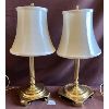 Image 1 : LOT OF 2 - BRASS NIGHT TABLE LAMPS - 17 INCHES