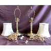 Image 2 : LOT OF 2 - BRASS NIGHT TABLE LAMPS - 17 INCHES