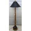 Image 1 : FLOOR LAMP W/ WOOD TURTLE & LEATHER DESIGN - 5 FEET TALL