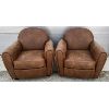 Image 1 : LOT OF 2 - LEATHER TUB CHAIRS