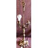 Image 2 : SIDE TABLE TARNISHED BRASS LOOK LAMP - 30 INCHES - 3 PHASE LIGHT