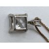 Image 3 : .925 SILVER NECKLACE & CRYSTAL PENDANT - 16in