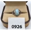 Image 1 : .925 SILVER RING W/ LARIMAR (?) STONE - SZ 5.5