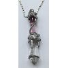 Image 2 :  .925 CUSTOM CRYSTAL AMETHYST & SILVER NECKLACE W/ PENDANT - 20in