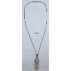 Image 1 : .925 SILVER NECKLACE W/ ROSE QUARTZ PENDANT - 18in