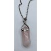 Image 2 : .925 SILVER NECKLACE W/ ROSE QUARTZ PENDANT - 18in