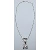 Image 1 : .925 SILVER NECKLACE W/ M PENDANT - 19in