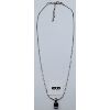 Image 1 : .925 SILVER NECKLACE W/ BLUE STONE PENDANT - 18in