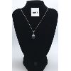 Image 1 : .925 SILVER & LARGE BLACK PEARL NECKLACE W/ PENDANT - 17in