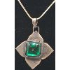 Image 2 : .925 SILVER NECKLACE & JEWELED PENDANT -17in
