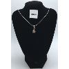 Image 1 : .925 SILVER NECKLACE & JEWELED PENDANT - 16in