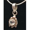 Image 2 : .925 SILVER NECKLACE & JEWELED PENDANT - 16in