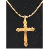 Image 2 : GOLD TONED CUSTOM MADE CROSS PENDANT & NECKLACE - 24in