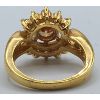 Image 2 : GOLD TONED RING W/ WHITE AND ORANGE STONES - SZ 8
