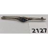 Image 1 : SAPPHIRE & DIAMOND STERLING SILVER BROACH
