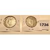 Image 2 : LOT OF 2 - 1950 / 51 CND FIFTY CENT COINS - UNGRADED