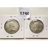 Image 2 : LOT OF 2 - 1958 / 59 CND FIFTY CENT COINS - UNGRADED
