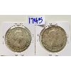 Image 2 : LOT OF 2 - 1957 CND SILVER DOLLAR - UNGRADED