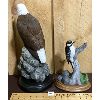 Image 2 : LOT OF 2 - PAUL BURDETTE - EAGLE & WOODPECKER ORIGINAL CARVINGS - 15in & 8.5in