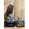 Image 1 : LOT OF 2 - PAUL BURDETTE - EAGLE & HUMMINGBIRD ORIGINAL CARVINGS - 15in & 6in