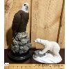 Image 1 : LOT OF 2 - PAUL BURDETTE - EAGLE & POLAR BEAR ORIGINAL CARVINGS - 15in & 6in