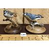 Image 1 : LOT OF 2 - R.J.C. ELLIOTT? - WOODEN BIRD CARVINGS - APPROX 4.5in