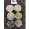 Image 2 : LOT OF 6 - CDN 50 CENT COINS - 1963, 1965, 1969, 1974
