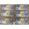 Image 2 : LOT OF 5 - CANADIAN 5 DOLLAR BILLS - UNC & CONSECUTIVE S/N's