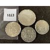 Image 2 : LOT OF 4 - 1967 SILVER DOLLAR & 3x 1953 / 1962 / 1965 HALF DOLLARS