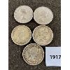 Image 2 : LOT OF 5 - CND SILVER FIFTY CENT COINS - 1967 AND OLDER