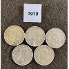 Image 2 : LOT OF 5 - CND SILVER FIFTY CENT COINS - 1967 AND OLDER