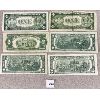 Image 2 : LOT OF 6 - US ONE & TWO DOLLAR BILLS 