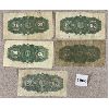 Image 2 : LOT OF 5 - DOMINION OF CANADA 1900 TWENTY FIVE CENT BILLS 