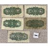 Image 2 : LOT OF 5 - DOMINION OF CANADA 1900 TWENTY FIVE CENT BILLS 