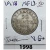 Image 1 : 1918 NEWFOUNDLAND 50 CENT COIN - SILVER