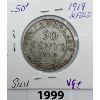 Image 1 : 1919 NEWFOUNDLAND 50 CENT COIN - SILVER