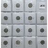 Image 2 : LOT OF 15 - CDN 10 CENT SILVER COINS - 1938 TO 1952