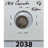 Image 2 : 1914 CDN 5 CENT SILVER COIN