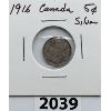 Image 1 : 1916 CDN 5 CENT SILVER COIN