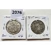 Image 1 : LOT OF 2 - 1944 & 1945 CND SILVER 50 CENT COINS - AU
